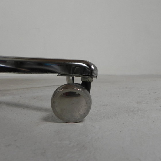 Image 1 of Salontafel opgebouwd uit honderden blokjes hout in een psychedelisch patroon, jaren 90