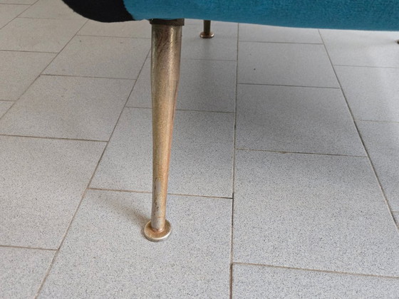 Image 1 of Vintage fauteuil uit 1950, rockabilly wollen jersey, DLG Marco Zanuso Arflex jaren 50