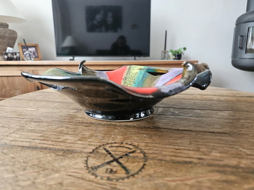 Bol en céramique Vallauris vintage – Design français années 60/70 – 24 cm