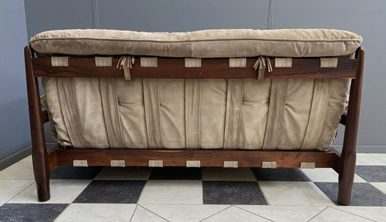 Image 1 of Sofá Brazillian de 2 plazas en ante y madera de Jatoba