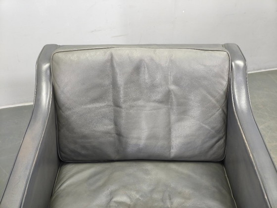 Image 1 of Paar leren loungestoelen van Børge Mogensen voor Fredericia, jaren 70