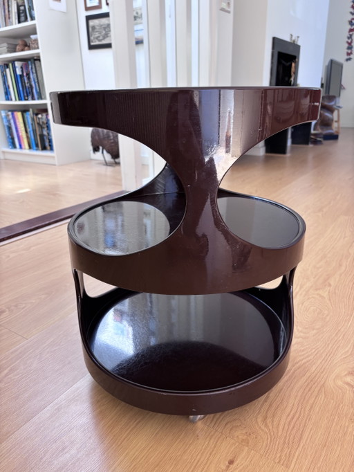 Round side table NEBU Holland, brown – bijzettafels, Glass, Plastic