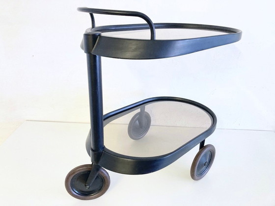 Image 1 of Alessi Emsta serveerwagen, ontwerp van Enzo Mari, postmodernistische Memphis-periode uit de jaren 80