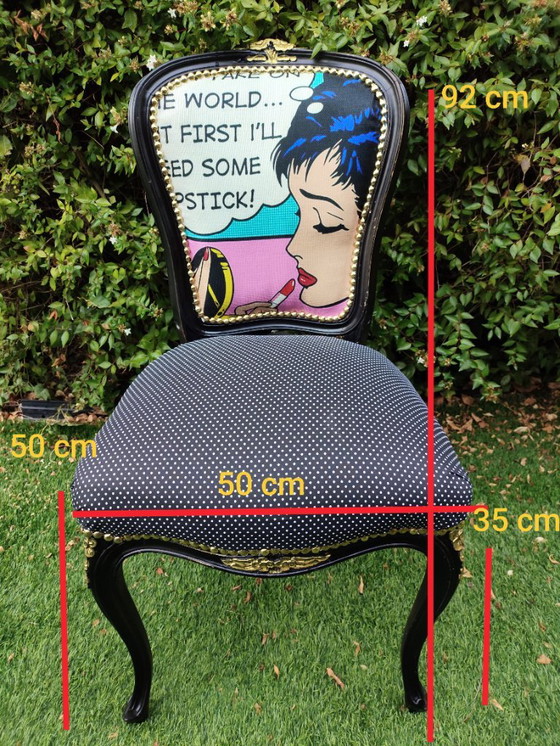 Sedia Vintage Restaurata stile Pop Art – SecondChanceWoodpallets, Sedie da pranzo, Legno (photo 5 of 6)