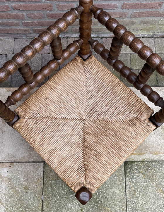 Image 1 of Classic Bobbin corner chair + matching side table | rare set