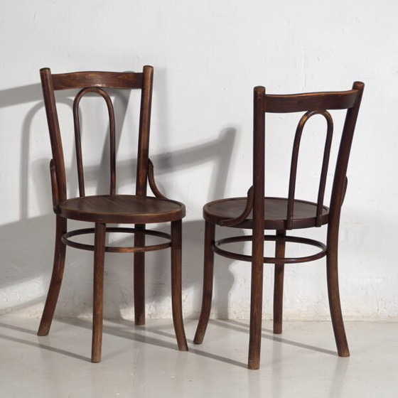 Thonet vintage style chairs (c.1950). Set of 2 pieces #12 – Dining chairs (photo 5 of 10)