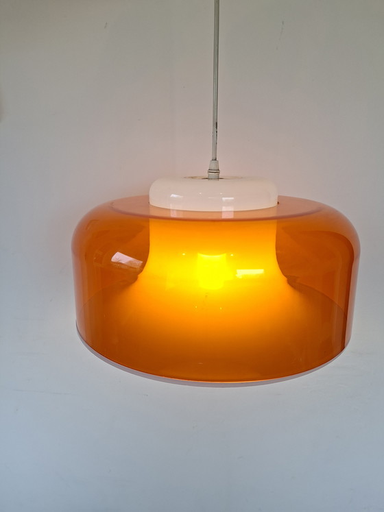 Image 1 of Massive Orange vintage space age pendant lamp