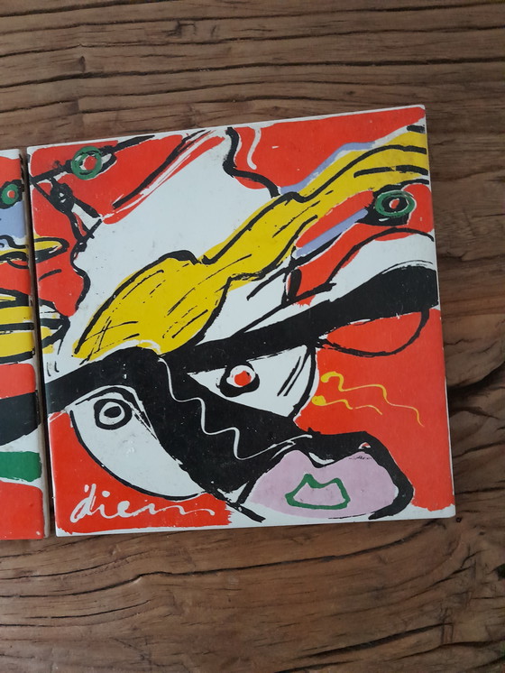 Image 1 of Conjunto de 3 azulejos pintados de Peter Diem