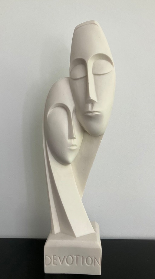 ESTATUA DE ALABASTRO DE DISEÑO ELEGANTE “DEVOCIÓN”