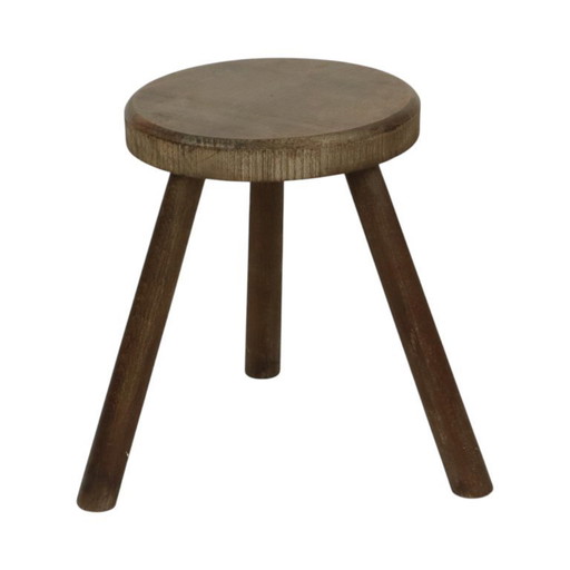 Alter rustikaler Dreibeinhocker