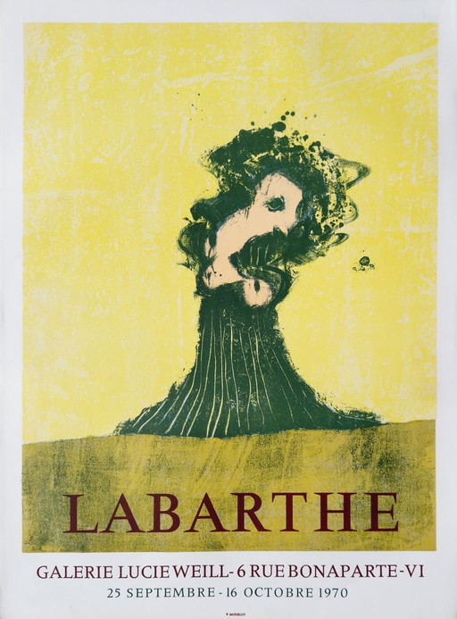 Philippe LABARTHE Expo 70 - Galerie Lucie Weill original poster 1970
