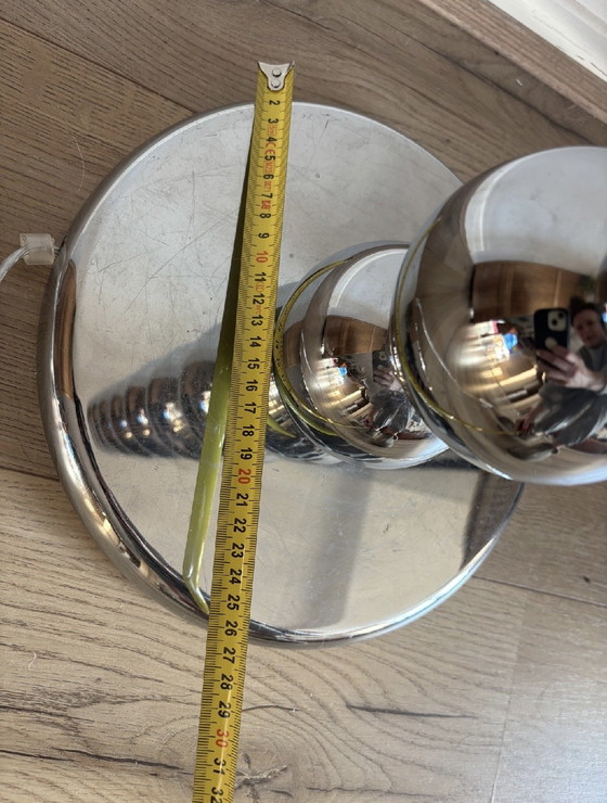 Image 1 of Lampada cromata dell'era spaziale