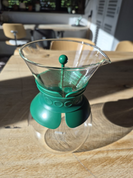 Cafetera de cristal Bodum Vintage – Diseño danés años 80 – Verde