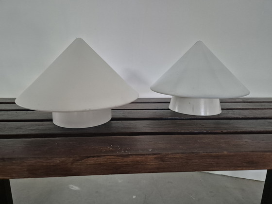 Image 1 of 2 vintage kegelvoeminge plafonierres