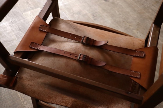 Image 1 of Paire de chaises Riaza en cuir cognac par Paco Muñoz pour la galerie Darro, Espagne, années 1960.