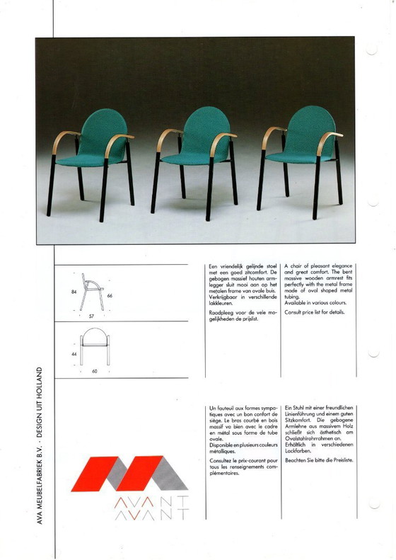 Image 1 of Modern dining room table with 4 matching chairs by Gerrit ten Hoor