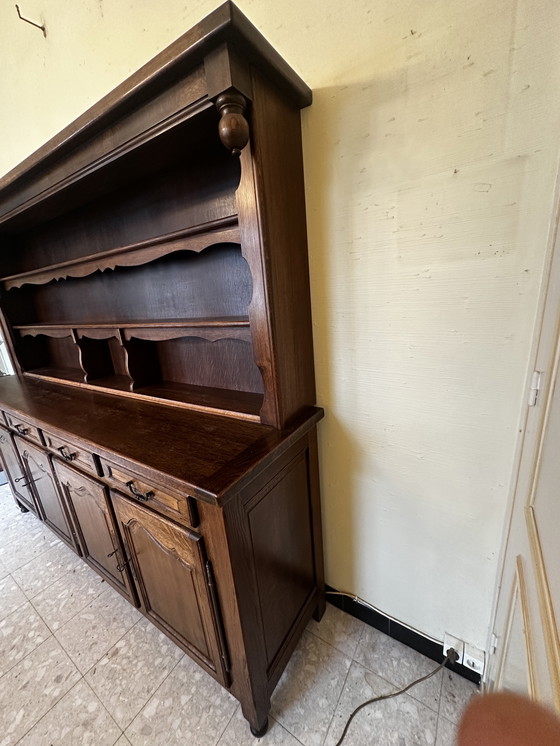 Image 1 of Rustic two-part oak sideboard from the 1950s-60s