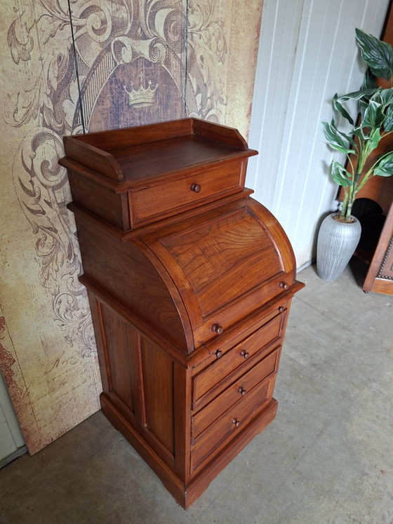 Secrétaire en teck, bureau pour dame, dimensions 54x53cm et 115 cm de hauteur. – Bureaux, Wood (photo 4 of 6)