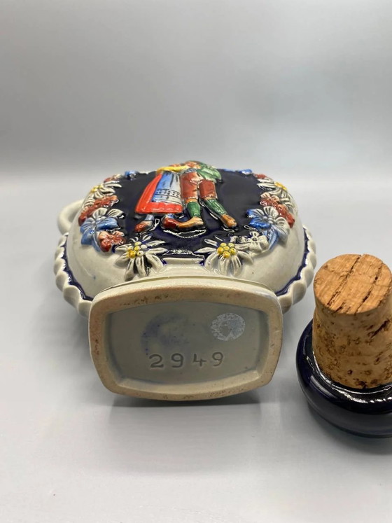 Alte Likörkaraffe aus Keramik – Souvenir aus Friedrichshafen – Deutschland – ca. – Geschirr, Cork, Ceramic (photo 6 of 8)