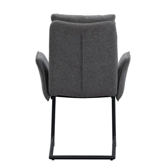 6x Comfortable Dining chairs 'Evi' Leen Bakker – Anthracite – leenbakker, Textile (photo 3 of 5)