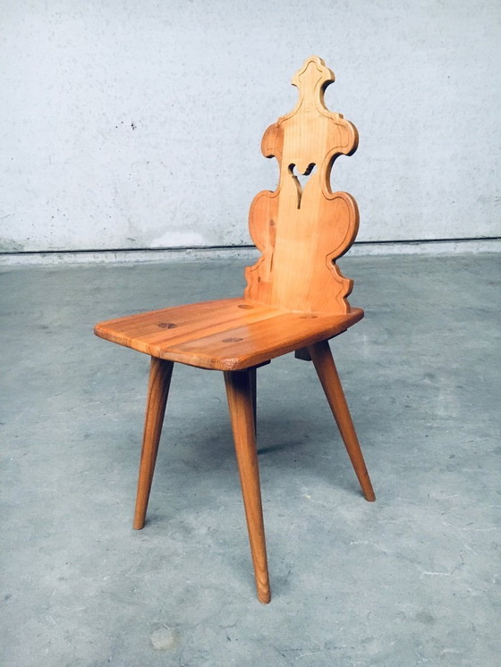 Image 1 of Set di sedie tirolesi in stile brutalista di metà secolo, Polonia anni '60