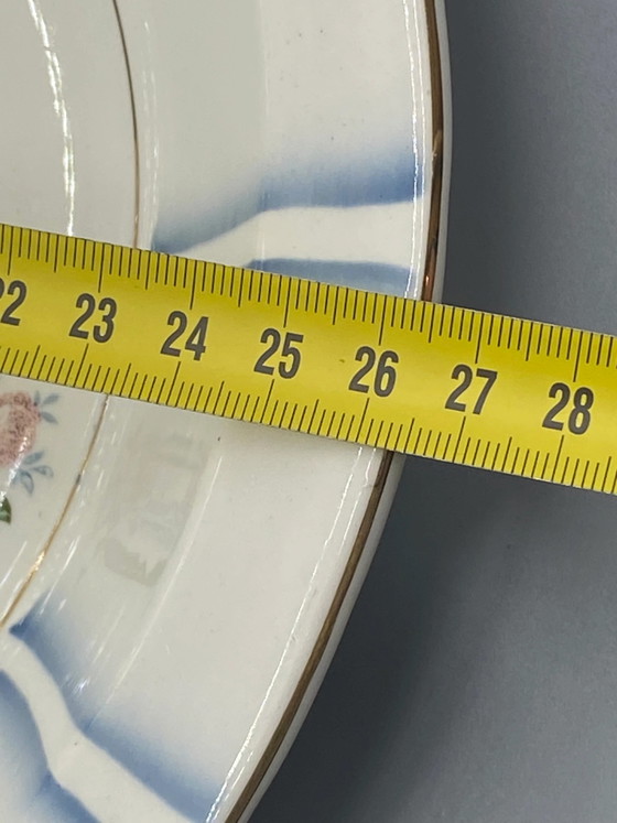 Set van 2 Digoin Sarreguemines Schalen – Rozen en Blauw Verloop – Art Deco – Jaren 30 – Decoratieve objecten (photo 5 of 6)
