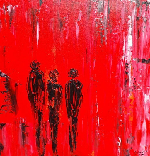 Abstract painting red
