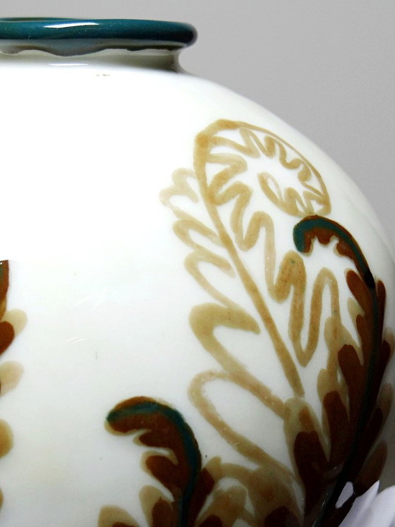 Image 1 of Small Tharaud Limoges porcelain ball vase circa 1920-1940