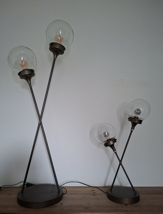 2 Design Lampen Tafellampen/ Vloerlampen. – Metal (photo 7 of 13)