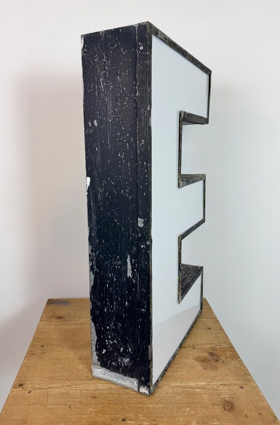 Image 1 of Large Vintage Illuminated Advertising Letter E , 1960s