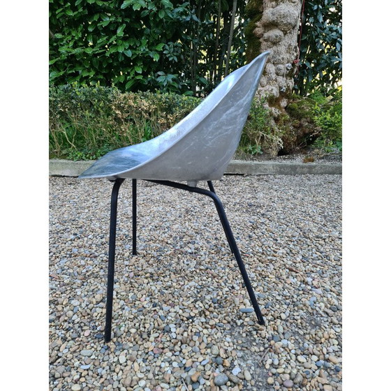 Image 1 of Set of 3 vintage aluminum chairs by Pierre Guariche for Steiner, France 1953