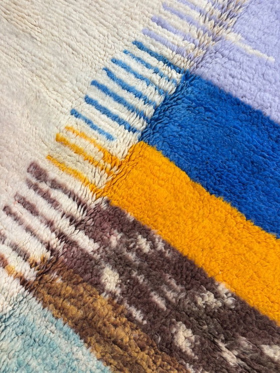 Image 1 of Berber Colorful Moroccan Beni Ourain Wool Rug 160x250 cm - Berber Moroccan Rug - Handmade Boho Floor Carpet with Bold Multicolor