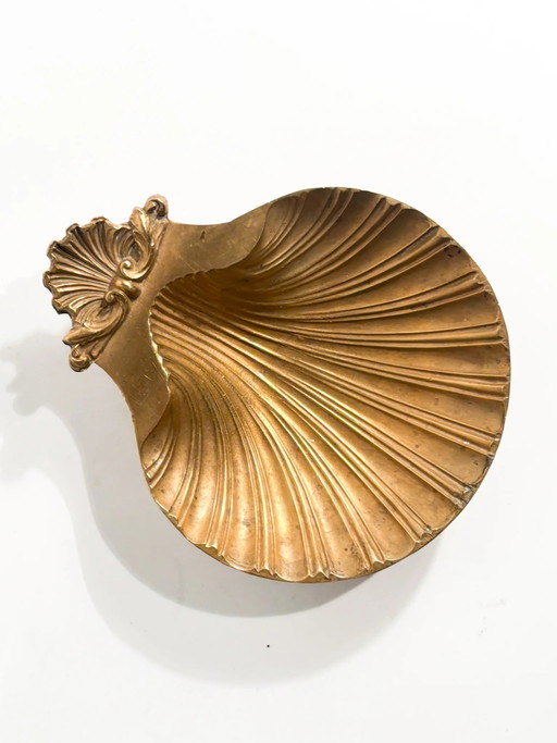 80s Gilt Bronze Shell-Shaped Bowl – decoratieve objecten
