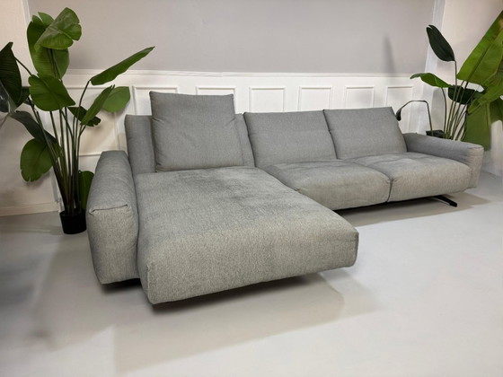 Image 1 of Rolf Benz 50 Tissu Gris Canapé Canapé d'angle Fonction relax + coussins