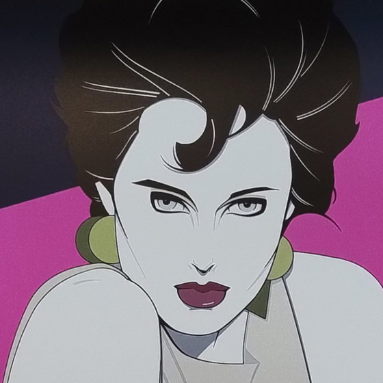 Image 1 of Precioso póster artístico original de Patrick Nagel "Splash" de los años 90