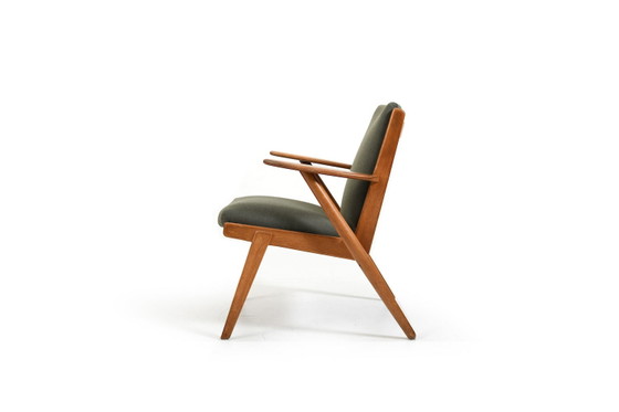 Rara poltrona Arne Wahl Iversen, Modello 14 – Hans Hansen Son Odense, Poltrone, Legno, Tessile, Vintage (photo 3 of 13)