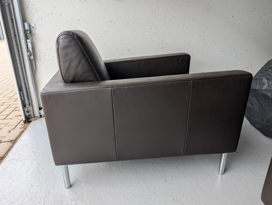 Image 1 of 2x De Sede DS-4 Design-Sessel, dunkelbraunes Leder