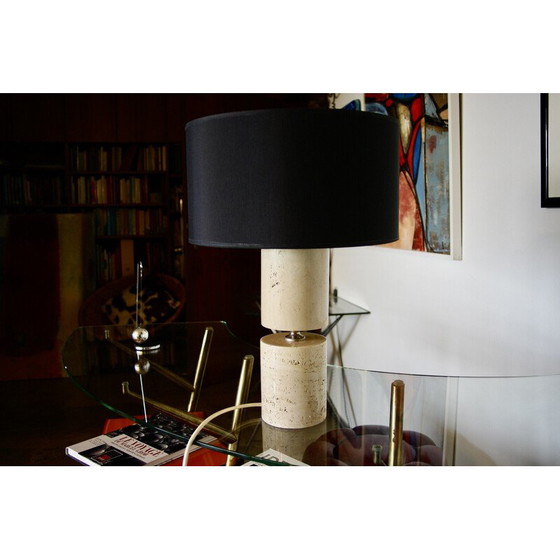 Image 1 of Vintage travertine lamp by Philippe Barbier, 1970