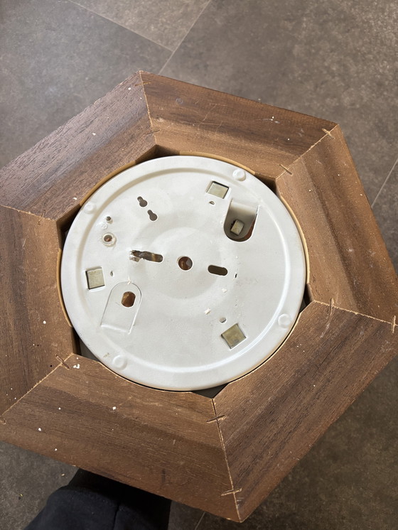 Image 1 of Vintage plaffoniere/ glazen plafondlamp amber