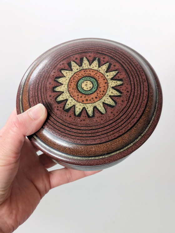 Image 1 of Vintage 1970s Ceramic Lidded Box | KMK Gerona West German Pottery