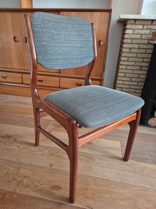Sedie da pranzo vintage design danese – Set di 4 – Teak – Anni '60/'70 – eetkamerstoelen, Textile, Wood