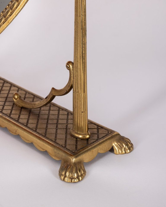 Vintage Italiaanse gedecoreerde messing tafelspiegel uit de jaren 60. – Brass (photo 12 of 15)
