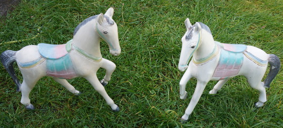 Image 1 of 2 Decoratieve Houten Paarden