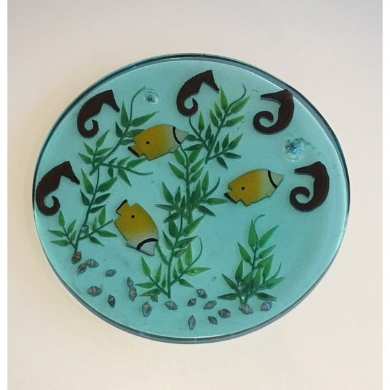 Image 1 of Set of 4 vintage resin trays, French 1970s