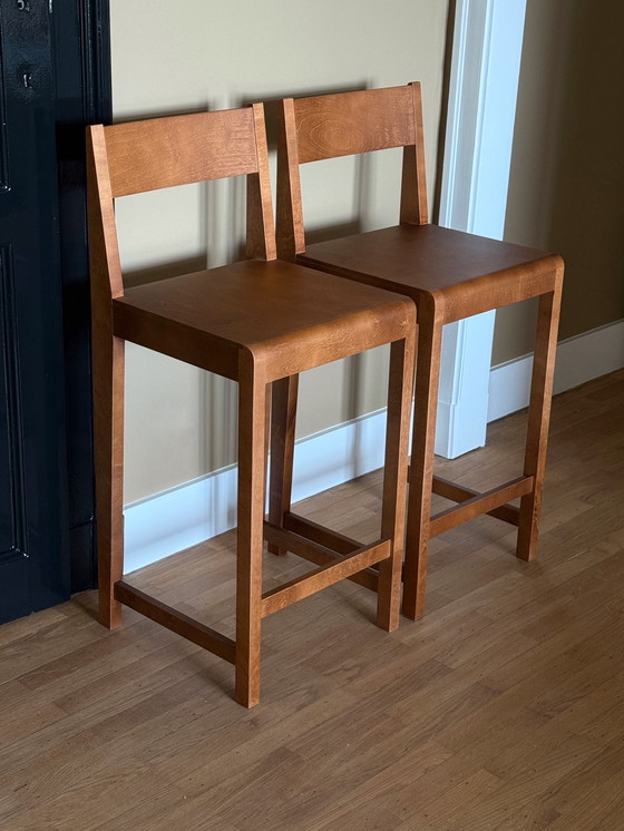 Image 1 of FRAMA Barstuhl 01 H65 Warm Brown Birch (2er Set)