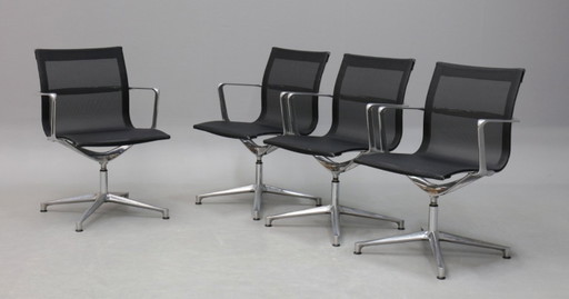 6x UNA design office chair ICF mesh black netweave