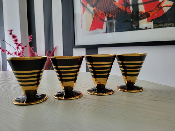 Image 1 of 4 verres à liqueur Art déco d'autrefois !