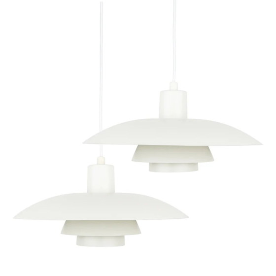 Image 1 of Pair of 2 Danish Vintage Pendant Lamps PH 4/3 by Poul Henningsen, Louis Poulsen, 1966