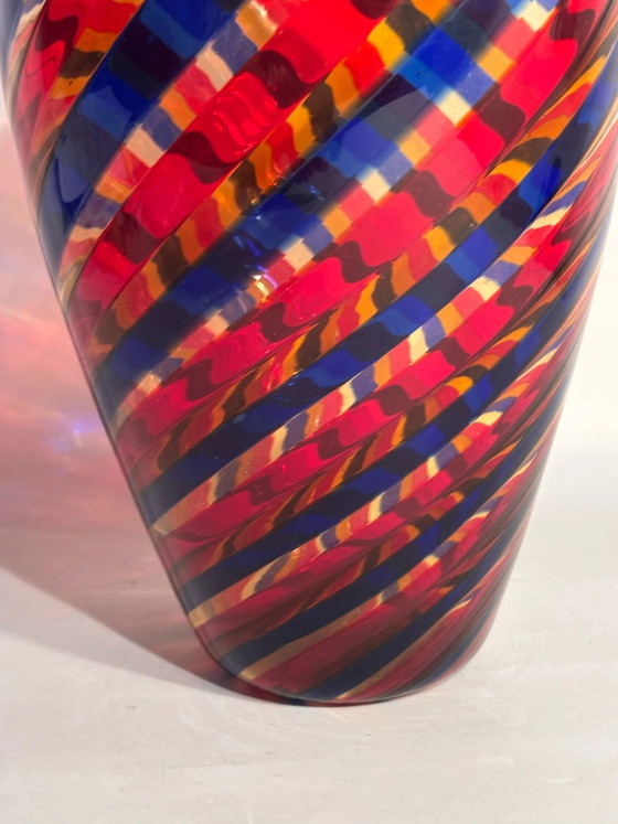 1970s Multicolored Cane Murano Glass Vase (photo 8 of 13)