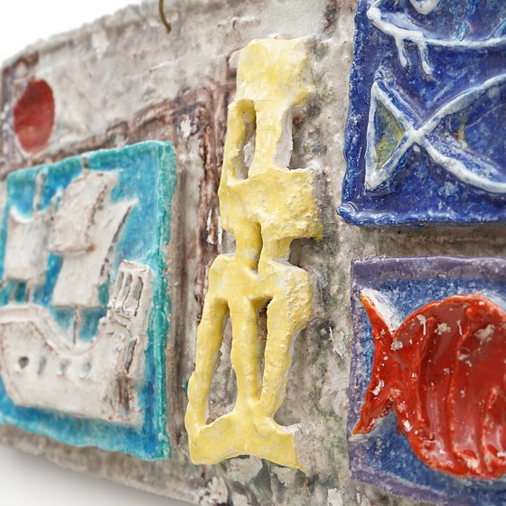 Image 1 of Glazed Ceramic Panel with a Marine Theme, 1960s